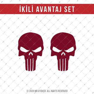 SKL60 Mat Bordo Kurukafa Stickerı | Fırsat Ürünü