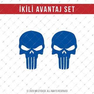 SKL60 Mat Koyu Mavi Kurukafa Stickerı | Fırsat Ürünü