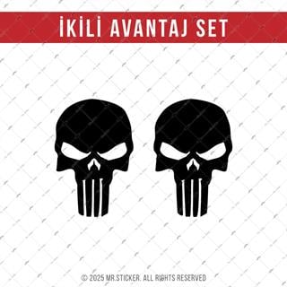 SKL60 Mat Siyah Kurukafa Stickerı | Fırsat Ürünü