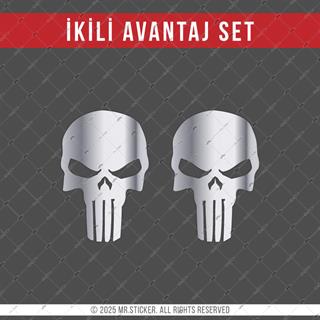 SKL60 Parlak Krom Kurukafa Stickerı | Fırsat Ürünü