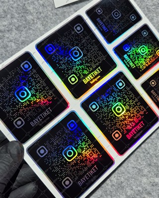 SMINS30 Hologram QR Instagram Seti 7 Parça Siyah Renk