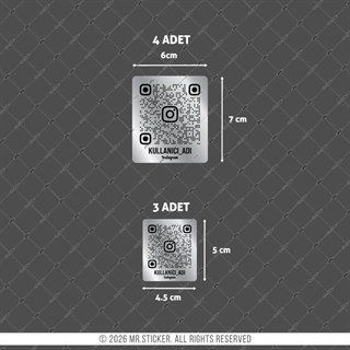 SMINS34 Platin Görünümlü QR Instagram Seti 7 Parça 
