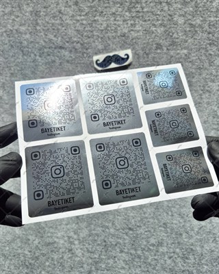 SMINS34 Platin Görünümlü QR Instagram Seti 7 Parça 