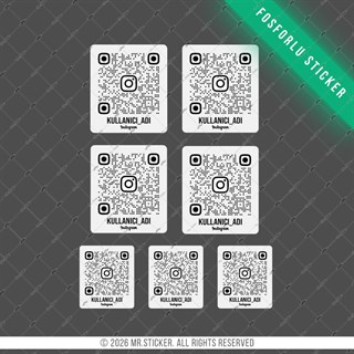 SMINS36 Karanlıkta Işıldayan QR Instagram Seti 7 Parça