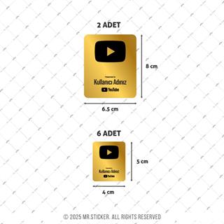 SMYTB27 Altın Görünümlü YouTube Kullanıcı Adı Etiketi 8 Parça Set