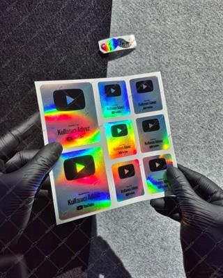 SMYTB28 Hologram YouTube Kullanıcı Adı Etiketi 8 Parça Set