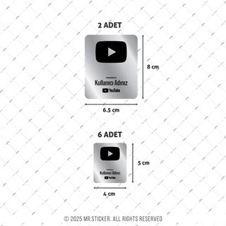 SMYTB29 Platin Görünümlü YouTube Kullanıcı Adı Etiketi 8 Parça Set