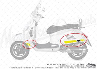 STS10 Sarı Siyah Vespa GTS250 GTS300 Uyumlu Yan Çıta Sticker Seti