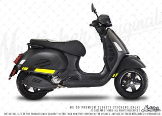 STS10 Sarı Siyah Vespa GTS250 GTS300 Uyumlu Yan Çıta Sticker Seti