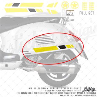 STS10 Sarı Siyah Vespa GTS250 GTS300 Uyumlu Yan Çıta Sticker Seti