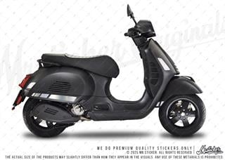 STS11 Parlak Krom Renk Vespa GTS250 GTS300 Uyumlu Yan Çıta Sticker Seti