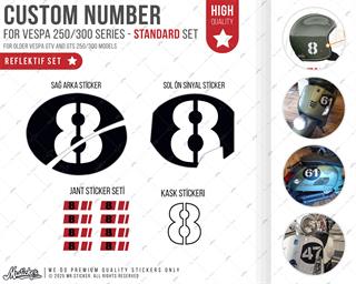 STS14 Vespa Sei Giorni Reflektif Custom Numara Seti