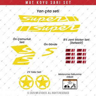 STS43 Vespa GTS/GTV Uyumlu Super Yan Cita Seti Renk Secenekli