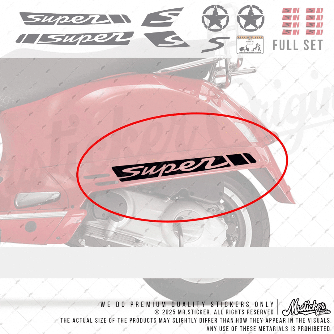 STS43 Vespa GTS/GTV Uyumlu Super Yan Cita Seti Renk Secenekli