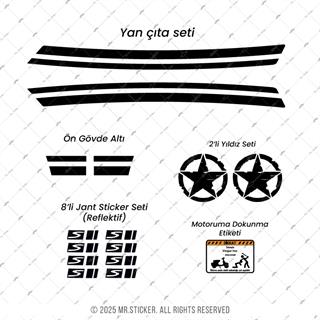 STS46 Vespa GTS 250 GTS 300 Uyumlu Yan Çıta Seti Renk Seçenekli