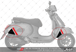 STS67 Vespa GTS Super Sport Uyumlu Sticker Seti