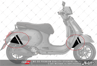 STS67 Vespa GTS Super Sport Uyumlu Sticker Seti