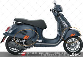 STS68 Reflektif Vespa GTS Super Tech Uyumlu Yan Çita Seti