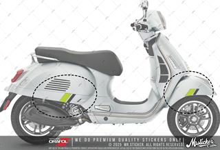 STS68 Reflektif Vespa GTS Super Tech Uyumlu Yan Çita Seti