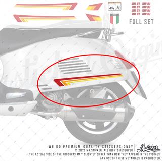 STS69 Vespa Uyumlu Retro Yan Çıta Sticker Seti Renk Seçenekli
