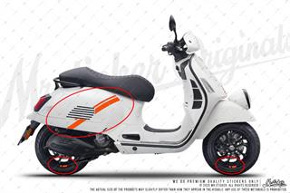 STS70 Vespa Uyumlu Yan Gövde Sticker Seti Renk Secenekli