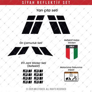 STS72 Reflektif Vespa GTS250/300 Uyumlu Yan Çita Seti