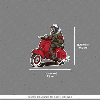 VSP25 Kirmizi Scooterli Kurukafa Etiketi