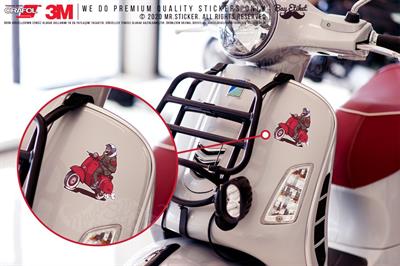 VSP25 Kirmizi Scooterli Kurukafa Etiketi