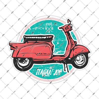 VSP49 Italyan Isi Yazili Kirmizi Scooter Etiketi