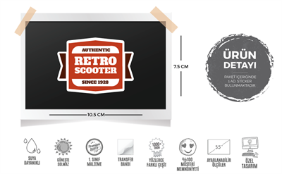 VTR3 Retro Scooter Yazili Etiket