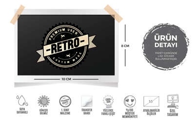 VTR8 Retro Yazili Etiket