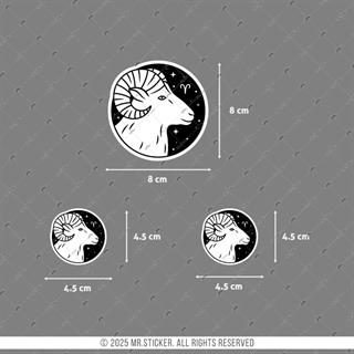 ZDC1 Reflektif Koç Burcu 3lü Sticker Seti