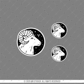 ZDC1 Reflektif Koç Burcu 3lü Sticker Seti