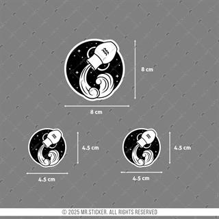 ZDC11 Reflektif Kova Burcu 3lü Sticker Seti