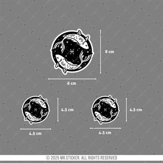 ZDC12 Reflektif Balık Burcu 3lü Sticker Seti