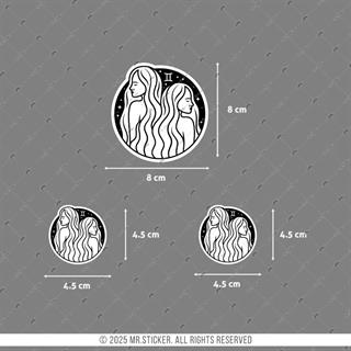 ZDC3 Reflektif İkizler Burcu 3lü Sticker Seti