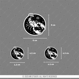 ZDC4 Reflektif Yengeç Burcu 3lü Sticker Seti