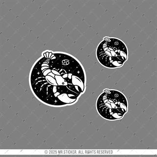 ZDC4 Reflektif Yengeç Burcu 3lü Sticker Seti