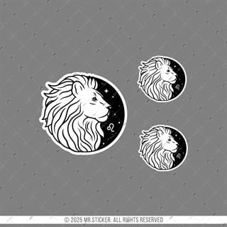ZDC5 Reflektif Aslan Burcu 3lü Sticker Seti