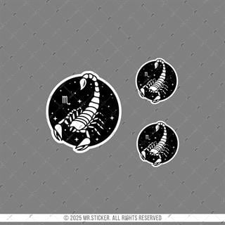 ZDC8 Reflektif Akrep Burcu 3lü Sticker Seti