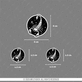 ZDC8 Reflektif Akrep Burcu 3lü Sticker Seti