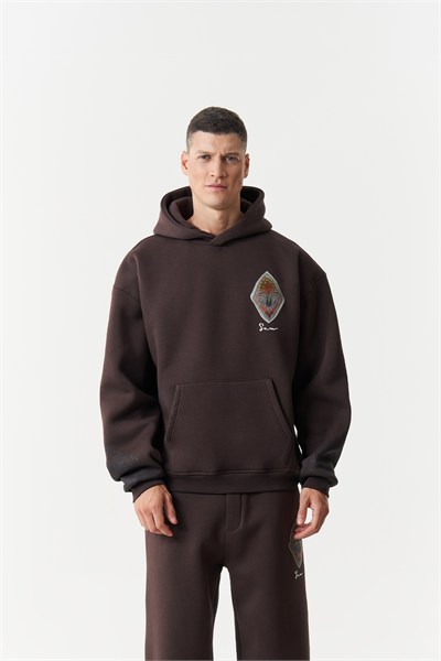 Anatolia Oversize Erkek Sweatshirt Kahverengi