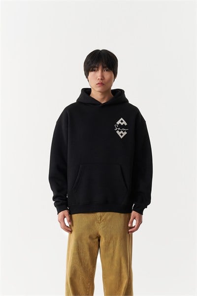 Anatolian Reverie Oversize Erkek Sweatshirt Siyah