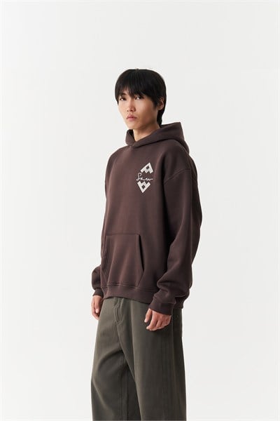 Anatolian Reverie Oversize Erkek Sweatshirt Kahverengi