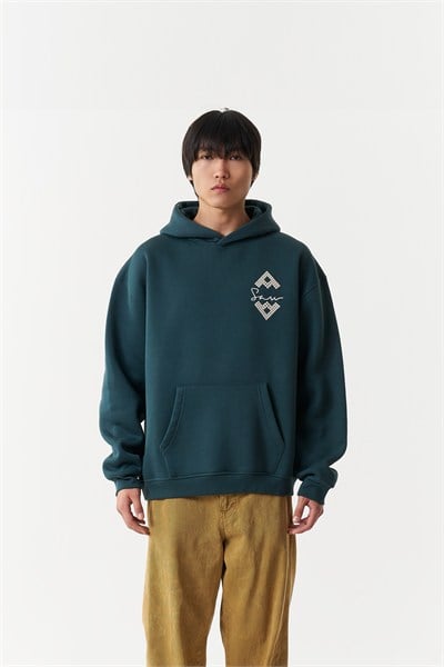 Anatolian Reverie Oversize Erkek Sweatshirt Yeşil