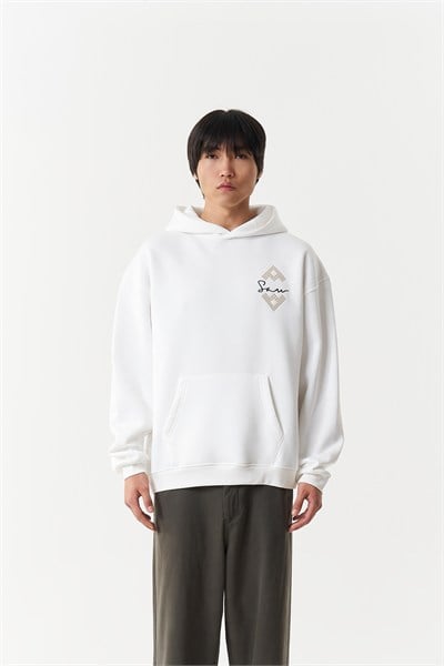 Anatolian Reverie Oversize Erkek Sweatshirt Ekru
