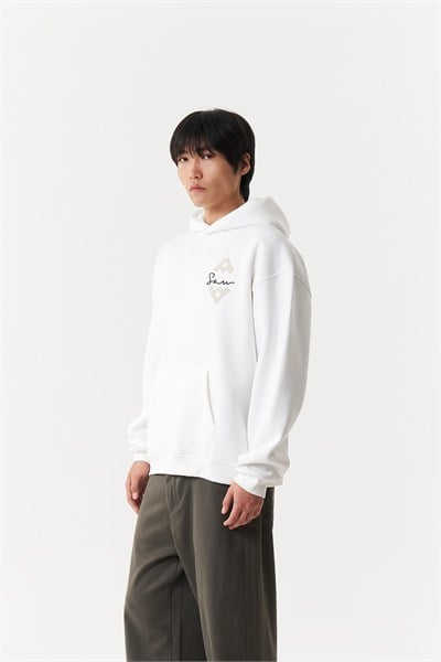 Anatolian Reverie Oversize Erkek Sweatshirt Ekru