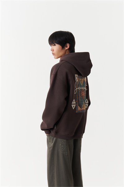 Anatolian Reverie Oversize Erkek Sweatshirt Kahverengi
