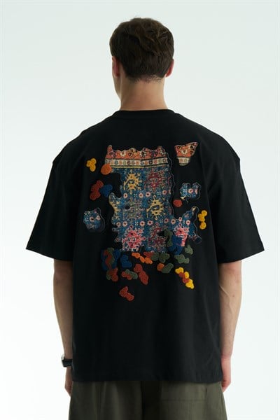 Authentic Oversize Erkek Tişört Siyah