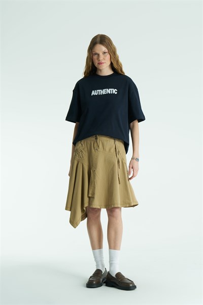 Authentic Oversize Kadın Tişört Lacivert
